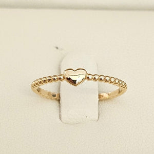 750er Gelbgold Herzring – zart & elegant