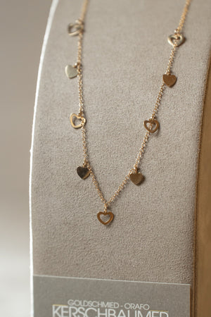 Halskette mit Herzmotiven – 750 Gelbgold (3)