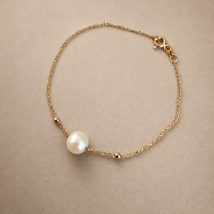 Rotgoldarmband mit Perle – 750 Rotgold