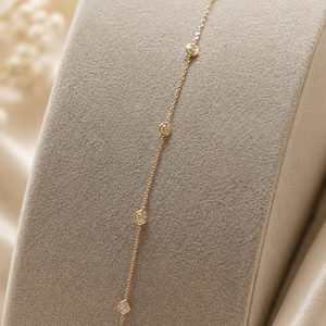Goldarmband mit Zirkon – 750 Gelbgold