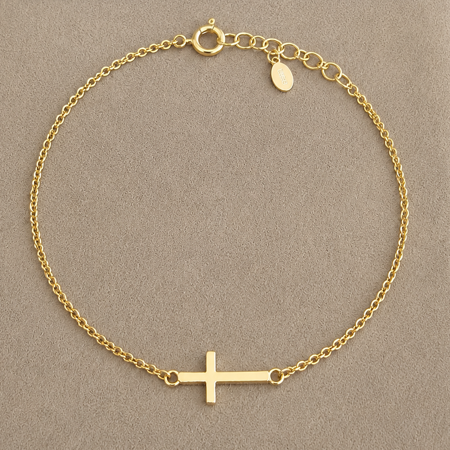Goldarmband mit Kreuz – 750 Gelbgold