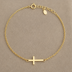 Goldarmband mit Kreuz – 750 Gelbgold
