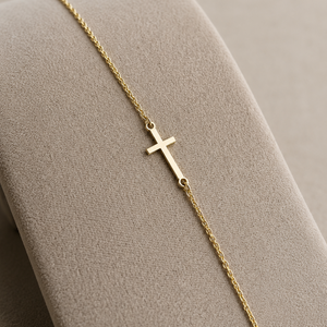 Goldarmband mit Kreuz – 750 Gelbgold
