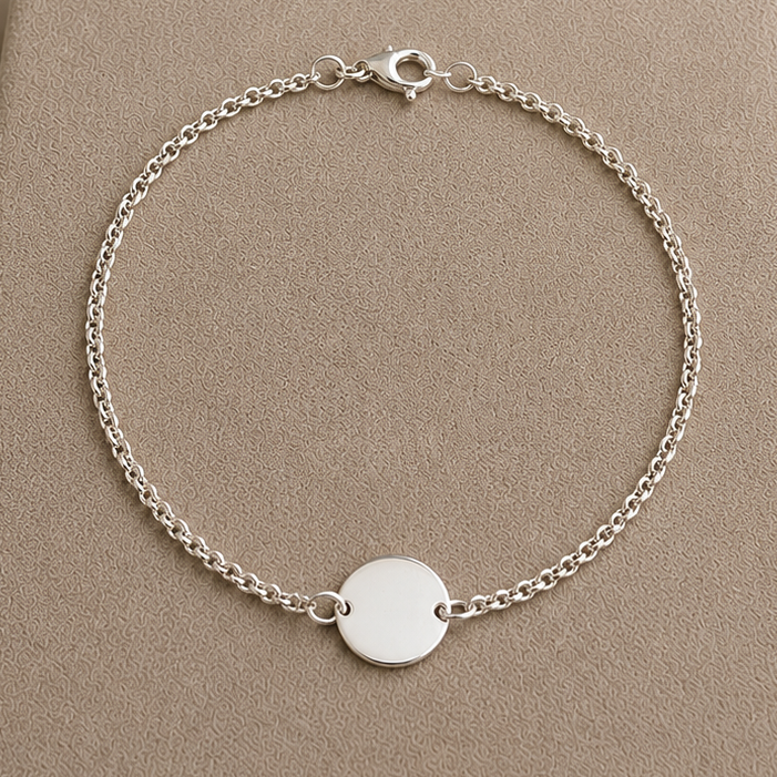 Silberarmband mit Plakette – 925 Silber