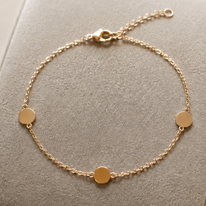 Goldarmband mit 3 Plättchen – 750 Gelbgold